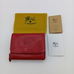 ◎◎ IL BISONTE イルビゾンテ 二つ折りショートウォレット 二つ折り財布  5442404340-ilb レッド Cランク