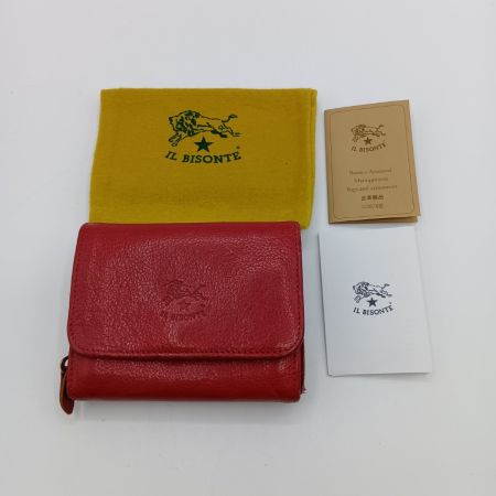  IL BISONTE イルビゾンテ 二つ折りショートウォレット 二つ折り財布  5442404340-ilb レッド