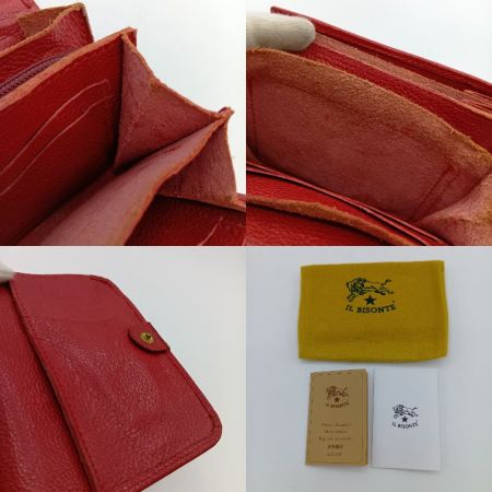  IL BISONTE イルビゾンテ 二つ折りショートウォレット 二つ折り財布  5442404340-ilb レッド