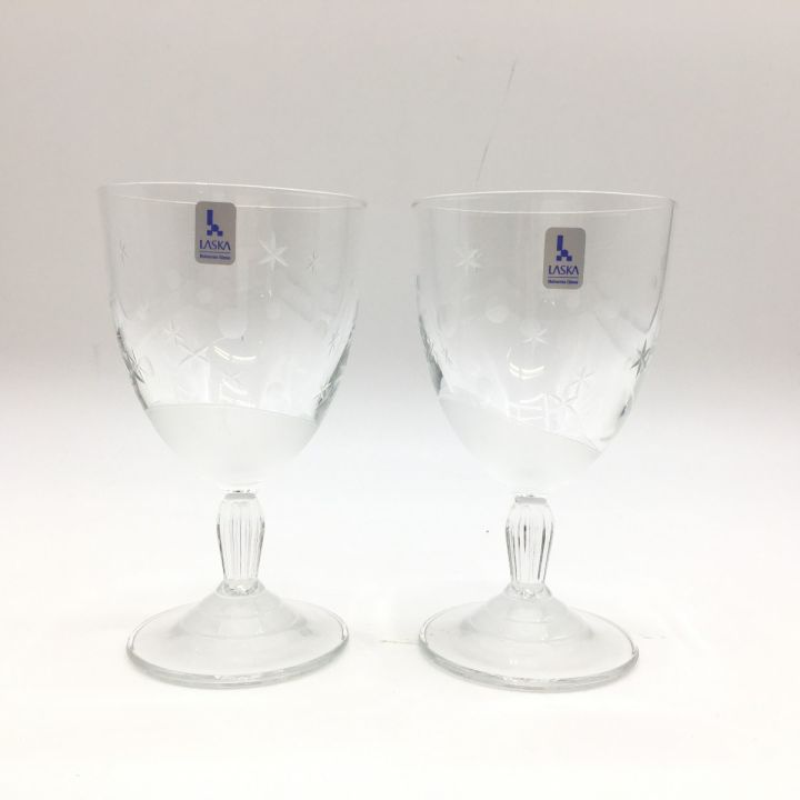 Laska Bohemiaglass ボヘミアガラス スノークリスタル ワイングラスペア KAL-400/2｜中古｜なんでもリサイクルビッグバン