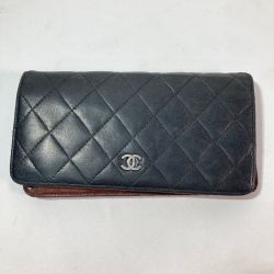 ◎◎ CHANEL シャネル マトラッセ 二つ折り 長財布 使用感多 A31509 ブラック Bランク