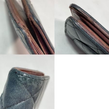  CHANEL シャネル マトラッセ 二つ折り 長財布 使用感多 A31509 ブラック