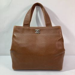 ◎◎ CHANEL シャネル 2WAY ショルダーバッグ キャビアスキン ハンドバッグ  ブラウン Bランク