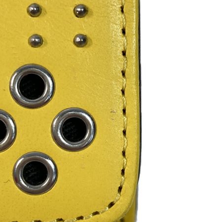  DIESEL ディーゼル 長財布 AMAZONITE PLUS イエロー x シルバー x ブラック スタッズ 牛革 レザー