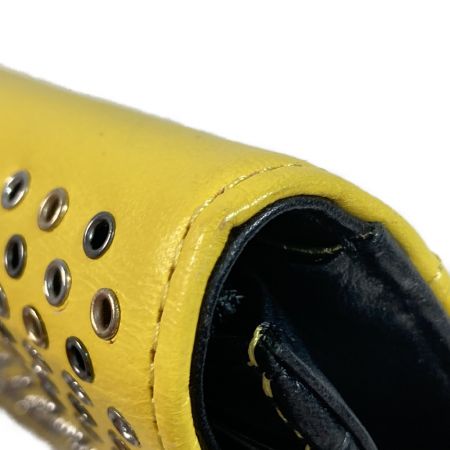  DIESEL ディーゼル 長財布 AMAZONITE PLUS イエロー x シルバー x ブラック スタッズ 牛革 レザー