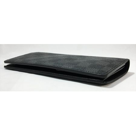  LOUIS VUITTON ルイヴィトン 二つ折り長財布 ダミエ グラフィット ポルトフォイユ ブラザ 内側一部ハガレ有 N62665