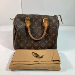 ◎◎ LOUIS VUITTON ルイヴィトン モノグラム スピーディ25 M41528 ブラウン x ゴールド ボストンバッグ ハンドバッグ Bランク