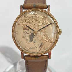 ◎◎ TRESSA LIBERTY リバティー 自由の女神 ゴールド 腕時計 手巻き Cランク