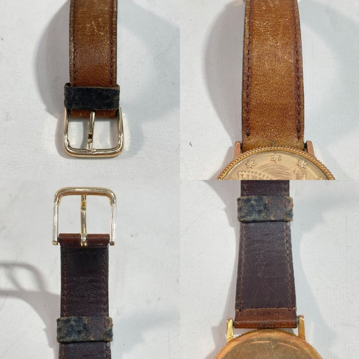 【希少品 年代物】60s-70s TRESSA LIBERTY 手巻き 腕時計 リバティー コイン ウォッチ 自由の女神 ゴールド ビンテージ トレッサ スイス製 M14092 TRESSA リバティコインデザイン 手巻き時計