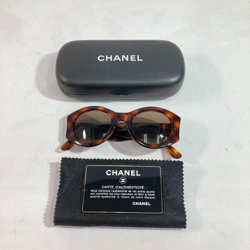 中古】 CHANEL シャネル ココマーク サングラス 07791 91235 ブラウン