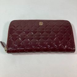 ◎◎ FENDI フェンディ ラウンドファスナー財布 エナメル 8M0024・A05・129・2513 ボルドー Bランク