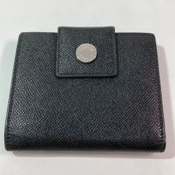 ◎◎ BVLGARI ブルガリ 2つ折り財布 Wホック ブラック Bランク