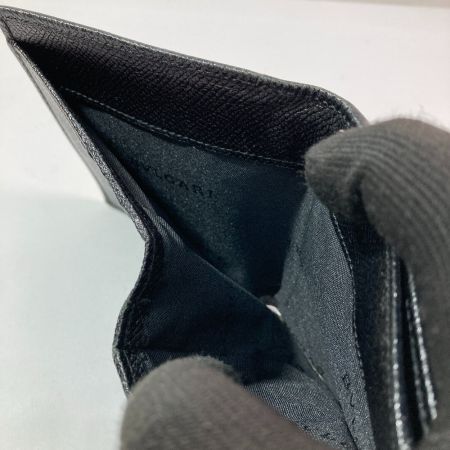  BVLGARI ブルガリ 2つ折り財布 Wホック ブラック