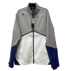 ◎◎ DESCENTE デサント 撥水ストレッチウィンドウジャケット メンズ DGM4016S OPG グレー サイズO Sランク