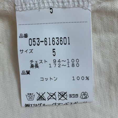  PEARLY GATES パーリーゲイツ 半袖Tシャツ アイボリー×イエロー ハワイプリント コットン100％ サイズ5 Lサイズ相当 メンズ