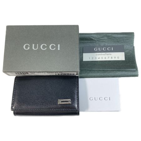  GUCCI グッチ キーケース 6連 033･0416 1811 ブラック x シルバー