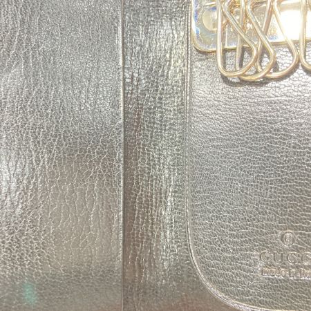  GUCCI グッチ キーケース 6連 033･0416 1811 ブラック x シルバー