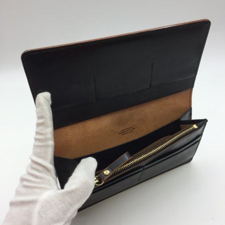  PORTER ポーター 2つ折り長財布 ブラック レザー 中古品 ブラック キズ・汚れあり