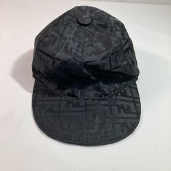 ◎◎ FENDI フェンディ 帽子 キャップ ズッカ柄 ブラック x ゴールド Cランク