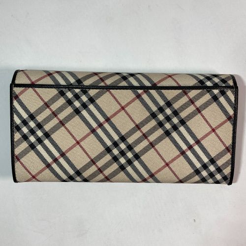 中古】 BURBERRY バーバリー 長財布 レザーチェック柄 箱付 YD4651 ...