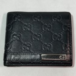 ◎◎ GUCCI グッチ 二つ折り財布 グッチシマ メンズ 255852・0416 ブラック Bランク