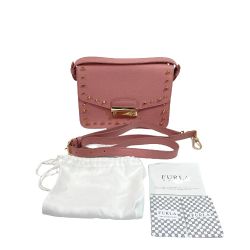 ◎◎ FURLA フルラ メトロポリス スタッズ ピンク x ゴールド 2wayバッグ ハンドバッグ ショルダーバッグ レディース Bランク