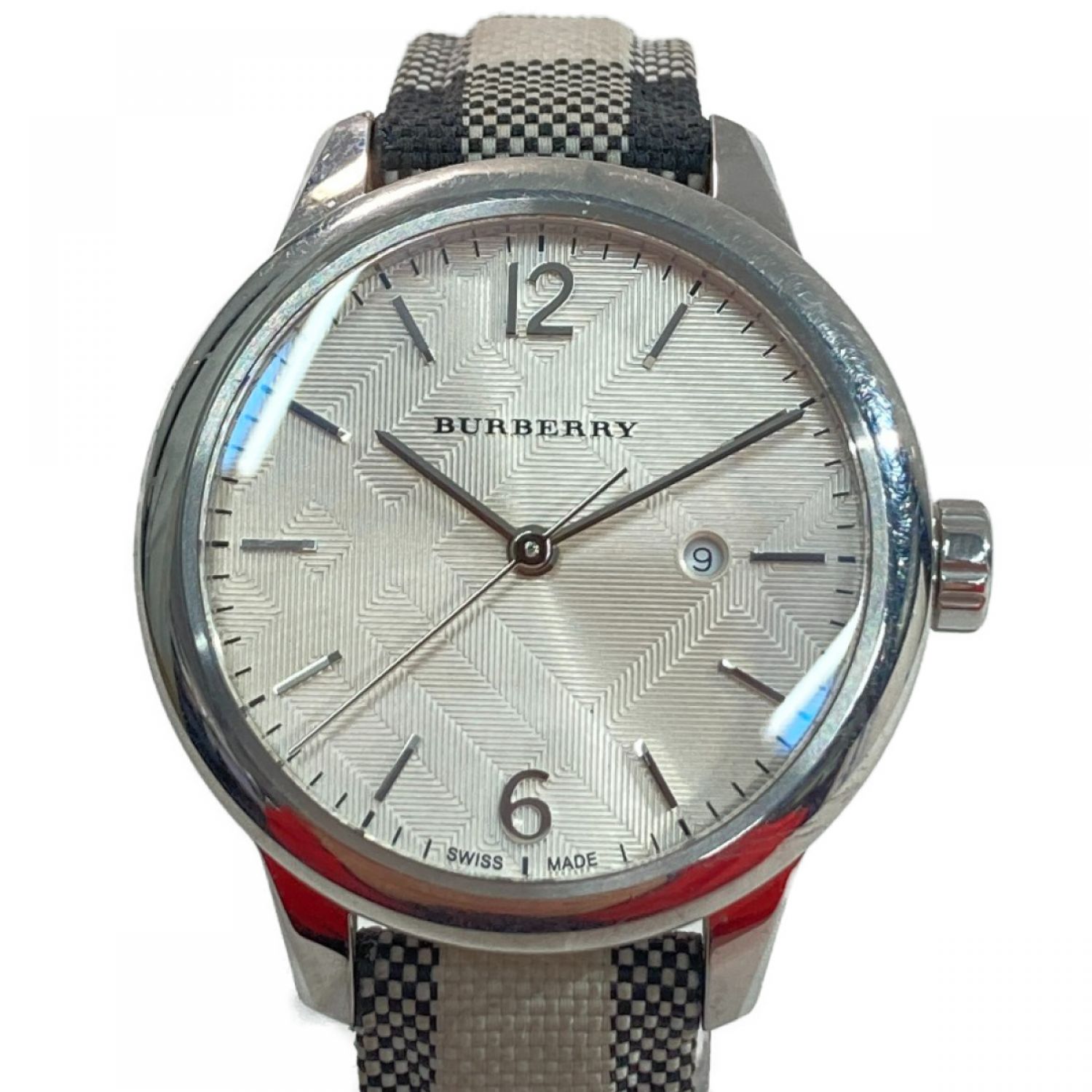 中古】 BURBERRY バーバリー 腕時計 BU10112 ホワイト x シルバー