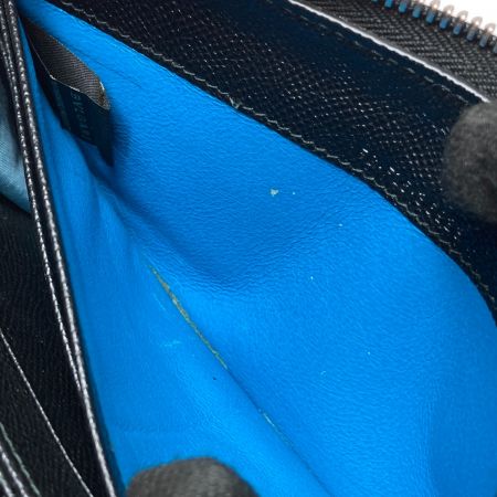  BVLGARI ブルガリ 長財布 36933 ラウンドファスナー 36933 ブラック x ブルー x シルバー