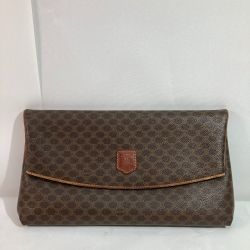 ◎◎ CELINE セリーヌ マカダム クラッチバッグ セカンドバッグ ブラウン x ゴールド Bランク