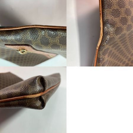  CELINE セリーヌ マカダム クラッチバッグ セカンドバッグ ブラウン x ゴールド