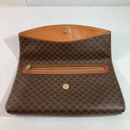  CELINE セリーヌ マカダム クラッチバッグ セカンドバッグ ブラウン x ゴールド