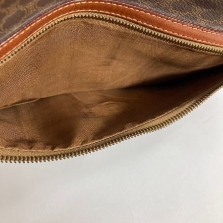  CELINE セリーヌ マカダム クラッチバッグ セカンドバッグ ブラウン x ゴールド