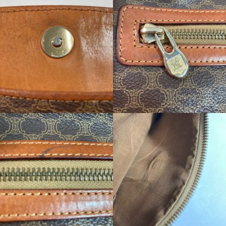  CELINE セリーヌ マカダム クラッチバッグ セカンドバッグ ブラウン x ゴールド