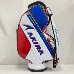 ◎◎ AKIRA キャディバッグ　白青赤 トリコロールカラー 9型 5kg 6分割 Cランク