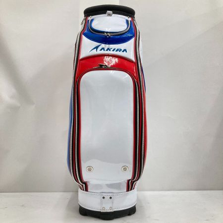  AKIRA キャディバッグ　白青赤 トリコロールカラー 9型 5kg 6分割