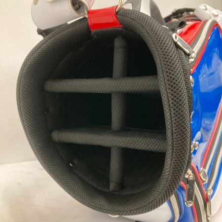  AKIRA キャディバッグ　白青赤 トリコロールカラー 9型 5kg 6分割