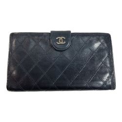 ◎◎ CHANEL シャネル マトラッセ 長財布 ブラック がま口 レディース Cランク
