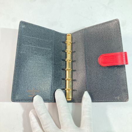  LOUIS VUITTON ルイヴィトン エピ アジェンダ PM　6穴 手帳カバー R20057 レッド