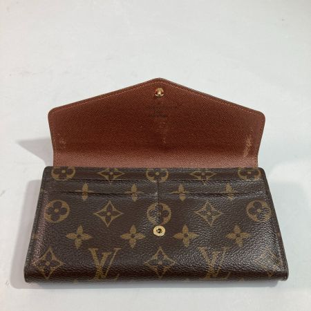  LOUIS VUITTON ルイヴィトン モノグラム ポルトフォイユ・サラ M60531 ブラウン x ゴールド 長財布