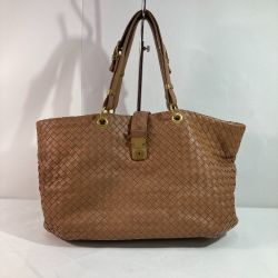 ◎◎ BOTTEGA VENETA ボッテガヴェネタ イントレチャート トートバッグ 162197 ブラウン x ゴールド Bランク