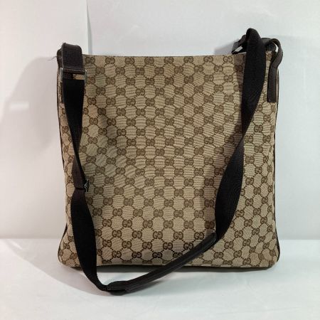  GUCCI グッチ ショルダーバッグ GGキャンバス 122791 ブラウン x シルバー