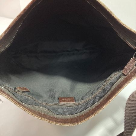  GUCCI グッチ ショルダーバッグ GGキャンバス 122791 ブラウン x シルバー