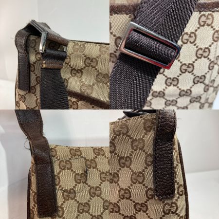  GUCCI グッチ ショルダーバッグ GGキャンバス 122791 ブラウン x シルバー
