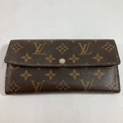 ◎◎ LOUIS VUITTON ルイヴィトン モノグラム ポルトフォイユ・サラ M61734 ブラウン x ゴールド 長財布 Bランク