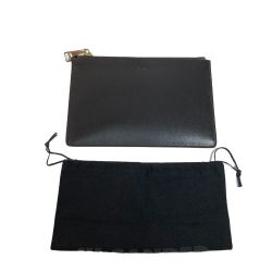 ◎◎ JIL SANDER ジルサンダー クラッチバッグ 保存袋付き ブラック x ゴールド セカンドバッグ Bランク