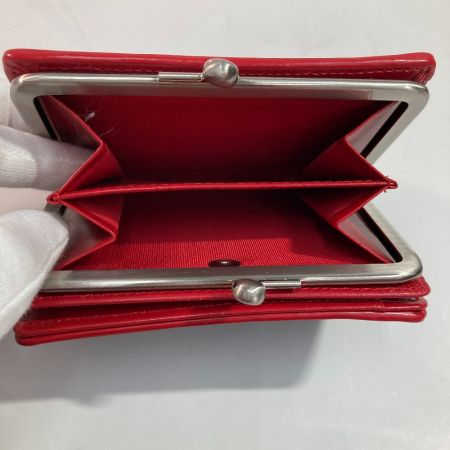  agnes b アニエスベ ２つ折り財布 がま口 EW04-01 ブラック×レッド x レッド