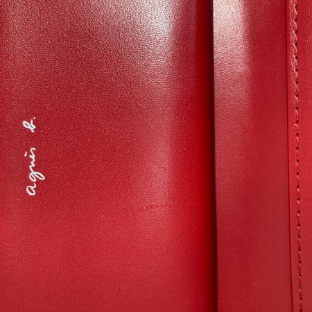  agnes b アニエスベ ２つ折り財布 がま口 EW04-01 ブラック×レッド x レッド