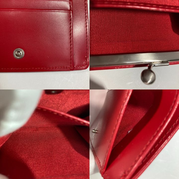 優誠Mam★ 専用　agnis b. 黒 赤 二つ折り財布 agnes b アニエスベ 2つ折り財布 がま口 EW04-01 ブラック