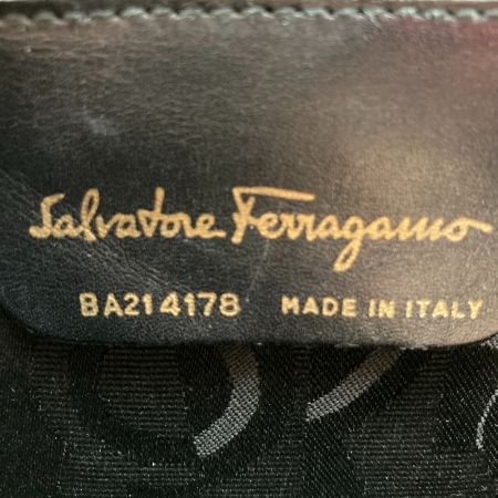  Ferragamo フェラガモ ハンドバッグ ヴァラリボン BA214178 ブラック x ゴールド ショルダーストラップ欠品