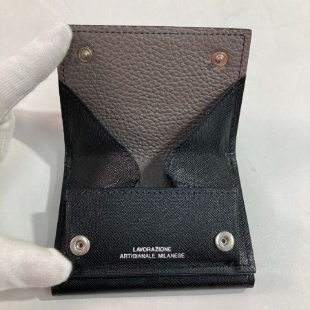  MAININI×BEAMS LIGHTS 財布 ３つ折り ブラック x グレー